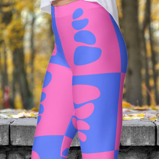 Stunning Blue and Pink Pebbles Pattern Leggings