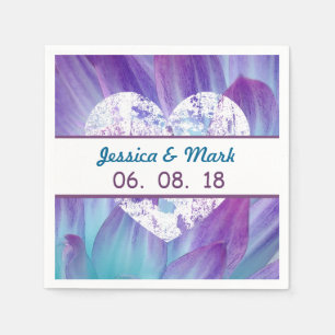 Stunning Blue and Purple Wedding Dahlia A01X Napkin