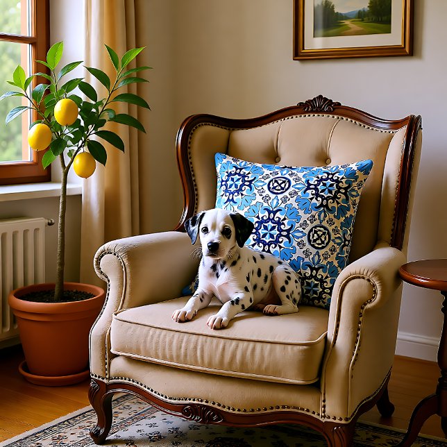 💙 Stunning blue Azulejos Outdoor Pillow (Stunning blue Azulejos Outdoor Pillow)