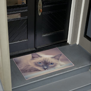 Stunning Blue Eyed Ragdoll‎ Cat Doormat
