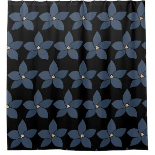 Stunning blue flowers on shower curtain