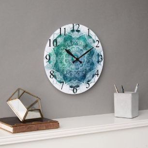 Stunning blue/green Mandala Clock