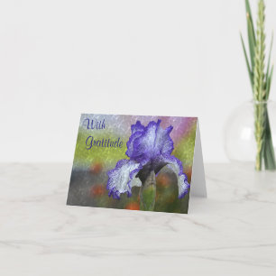 Stunning Blue Iris Thank You Card