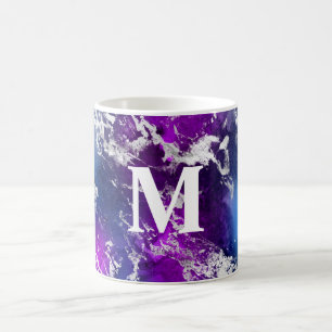 Stunning Blue, Pink & Silver Marble Galaxy Coffee Mug