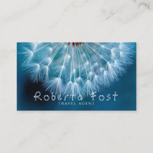 Stunning Blue Travel Agent Dandelion Design Business Card
