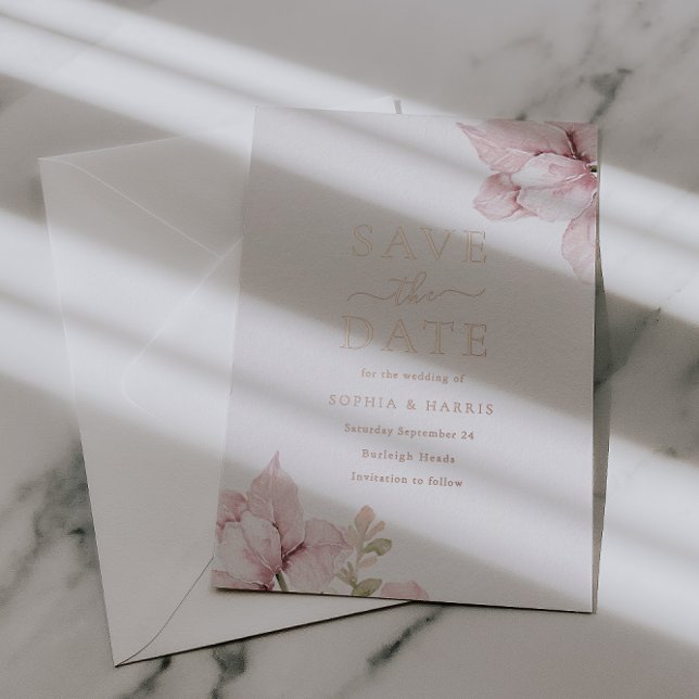 Stunning Blush Floral Wedding Save The Date (Creator Uploaded)