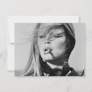 Stunning Brigitte Bardot B&W Portrait Postcard