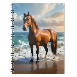 Stunning Brown Horse On The Beach, Notebook