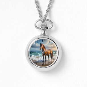 Stunning Brown Horse On The Beach, Watch