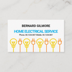 Stunning Bulb Power Plug Motif Electrical Service Business Card