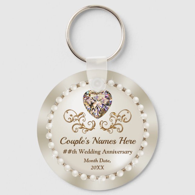 Stunning Cheap, Wedding Anniversary Party Favours Keychain (Front)