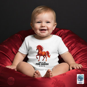 Stunning Chinese Year of the Fire Horse 2026 Baby T-Shirt