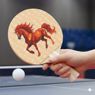 Stunning Chinese Year of the Fire Horse 2026 Ping Pong Paddle