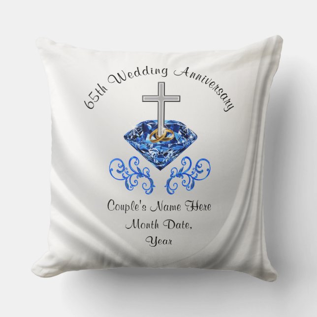 Stunning Christian 65th Wedding Anniversary Gifts Throw Pillow (Front)