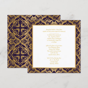 STUNNING CLASSIC BLACK GOLD WEDDING INVITATION