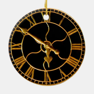 Stunning Clock at Xmas Ceramic Ornament