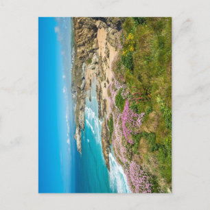 Stunning coastal scenery with Newquay beach Postcard