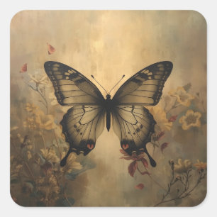 stunning collection of butterfly painting images square sticker