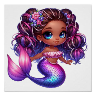Stunning, Colorful Mermaid Poster