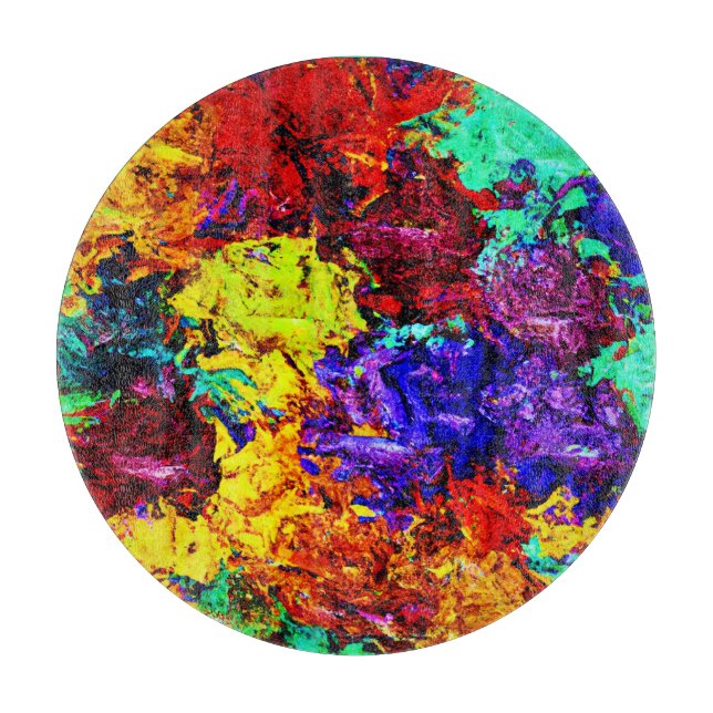 Stunning Colourful Abstract Pattern Cutting Board (Front)