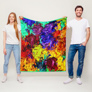 Stunning Colourful Abstract Pattern Fleece Blanket