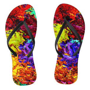 Stunning Colourful Abstract Pattern Flip Flops
