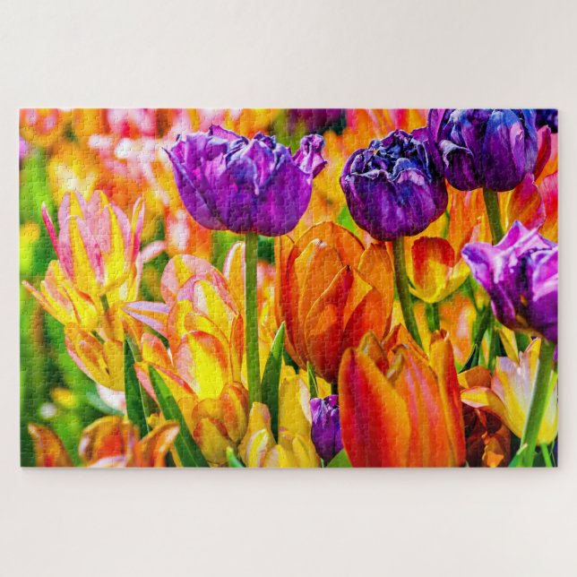 Stunning Colourful Beautiful Tulip Flowers Jigsaw Puzzle (Horizontal)