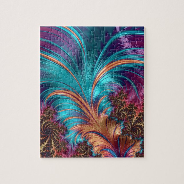 Stunning Colourful Leaf Pattern Abstract Jigsaw Puzzle (Vertical)