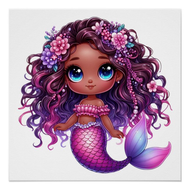Stunning, Colourful Mermaid Poster (Front)