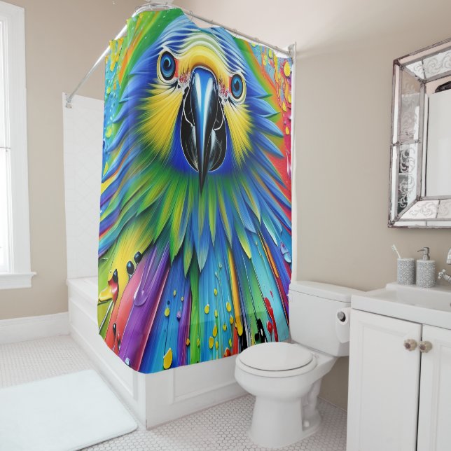 Stunning Colourful Splatter Paint Parrot (In Situ)