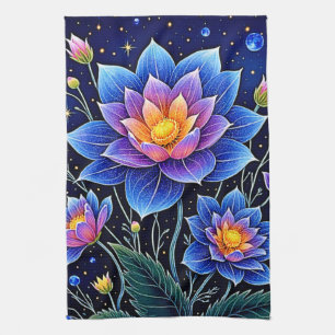 Stunning Cosmic Floral Dreams Design Kitchen Towel