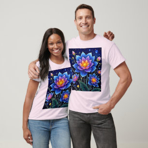 Stunning Cosmic Floral Dreams Design T-Shirt