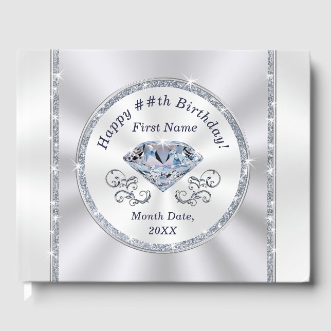 Stunning Custom, Birthday Party GUEST BOOK Ideas (Front)
