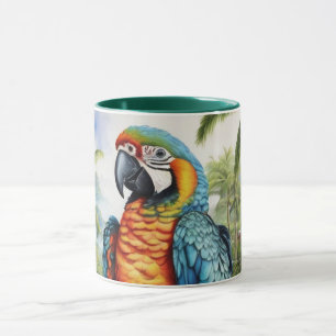 Stunning Custom Monogram Parrot Macaw Mug