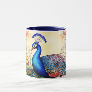Stunning Custom Monogram Peacock Mug