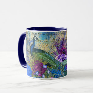 Stunning Custom Monogram Peacock Mug