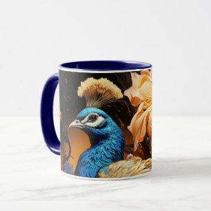 Stunning Custom Monogram Peacock Mug