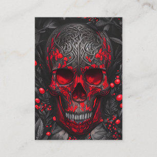 Stunning Dark Fantasy Skull and Red Berries Business Card