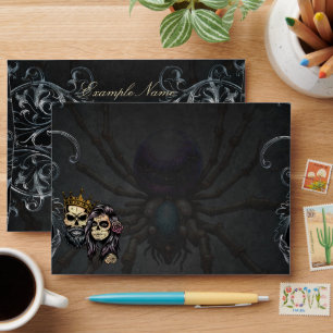 Stunning dark gothic wedding design with skulls  envelope