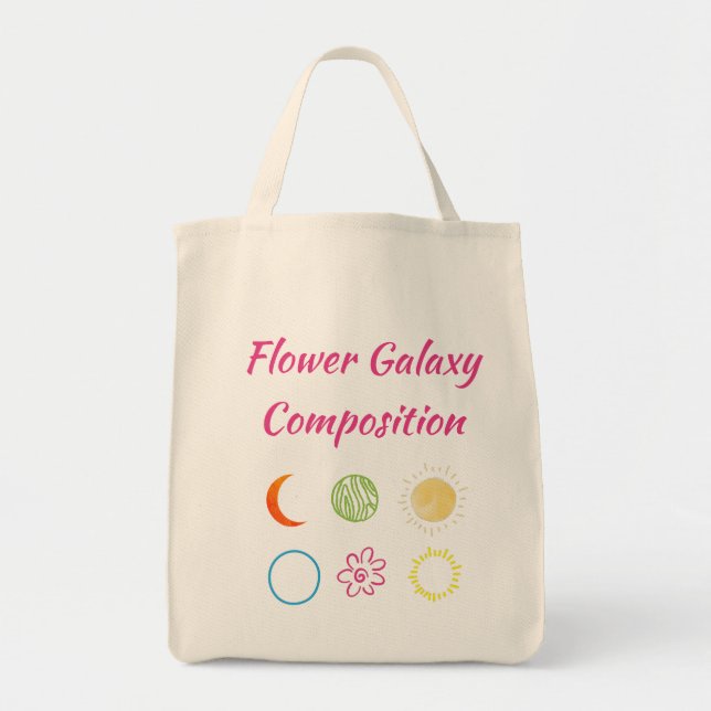 Stunning Design of Flower Galaxy Combination Tote Bag (Front)