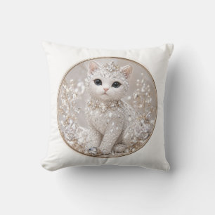Stunning Diamond Princess Cat High-End Luxury An Throw Pillow