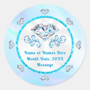 Stunning, Diamond Stickers. Select Size and Shape Classic Round Sticker