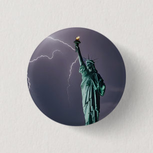 Stunning digital art design Statue of Liberty 1 Inch Round Button