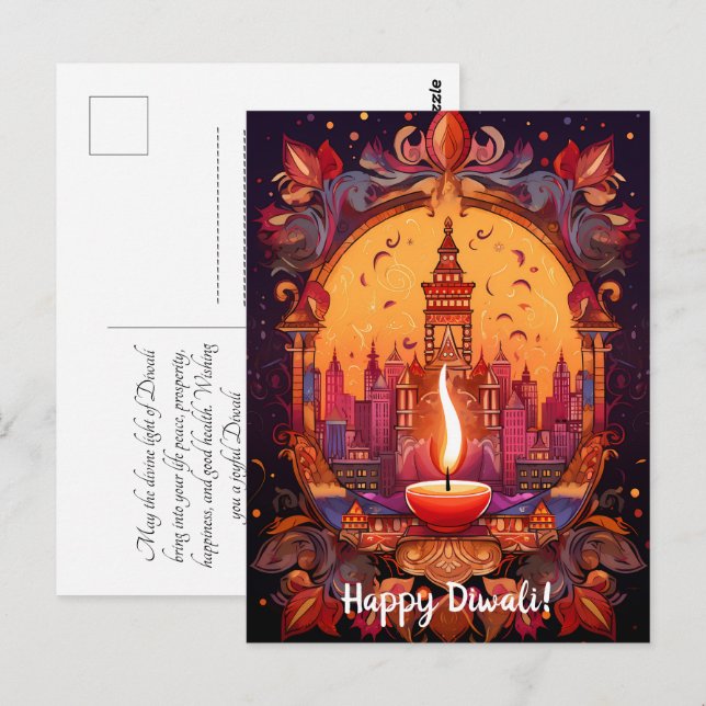 Stunning Diwali postcard  (Front/Back)