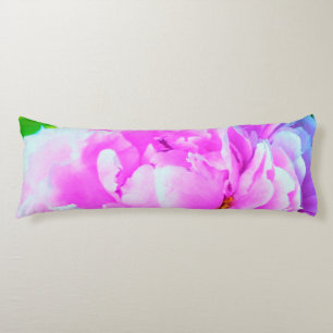 Stunning Double Pink Peony Flower Detail Body Pillow