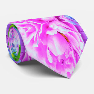 Stunning Double Pink Peony Flower Detail Tie