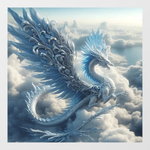 Stunning Dragon Surrounded by Clouds Window Cling