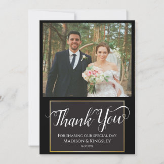 Stunning Edgy Black Gothic Minimal Thank You Card