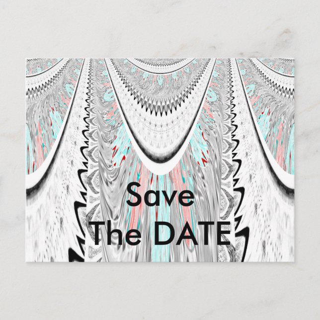 Stunning edgy soft cyan colours vector illustratio announcement postcard (Front)