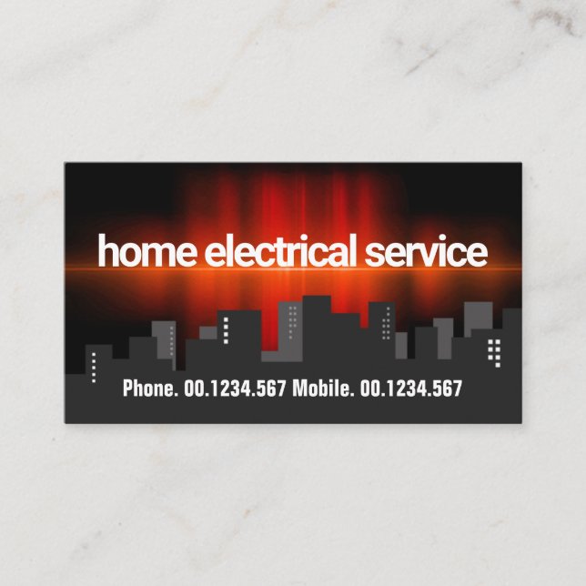 Stunning Electric Pulse Electrician Business Card (Front)